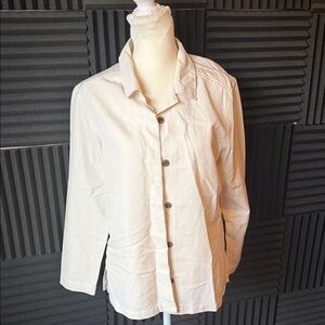 Caribbean Joe Beige Button Down Shirt